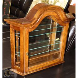 MIRRORED WALL CURIO CABINET WITH LIGHTING