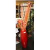 Image 1 : LARGE SHOWHOME RED VASE WITH ARTIFICIAL FOLIAGE