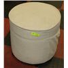 Image 1 : SHOWHOME OFF WHITE FABRIC STOOL ON WHEELS