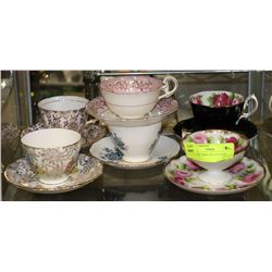 SHELF OF CHINA TEA CUP SETS