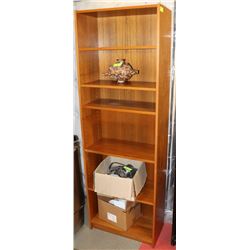 TEAK WOOD 6' BOOKSHELF