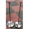 Image 1 : 2 CHROME METAL SPEAKER STANDS.