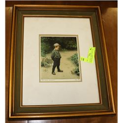 PAUL PEEL LITHOS FRAMED "THE YOUNG BIOLOGIST"