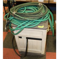 LARGE SUNCAST HOSE CADDY WITH HOSES AS IS