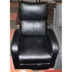 BLACK LEATHERETTE RECLINING CHAIR