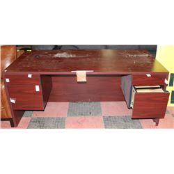 NEW WOOD TONE DESK WITH DRAWERS