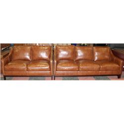 NEW BROWN LEATHERETTE 79" SOFA WITH 55" LOVE SEAT