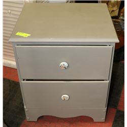 2 DRAWER NIGHT STAND, 19"X16"X22".