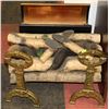 Image 1 : BRASS ELECTRIC FIREPLACE INSERT