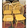 Image 1 : SET OF 4 WOOD ARROWBACK CHAIRS, SMALL DAMAGE ON