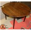 Image 1 : 42" ROUND VINTAGE SOLID WOOD DINING TABLE