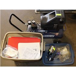 CAMPBELL HAUSFELD AIR COMPRESSOR, HOSES, TOOLS