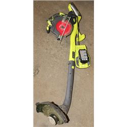 RYOBI LOT INCLUDING WEED EATER, SKILSAW, CHARGER