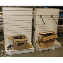 TWO WHITE DOUBLE SIDED RETAIL DISPLAYS
