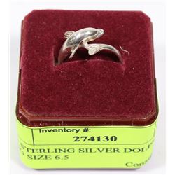 .925 STERLING SILVER DOLPHIN RING SIZE 6.5
