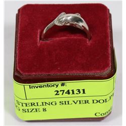 .925 STERLING SILVER DOLPHIN RING SIZE 8