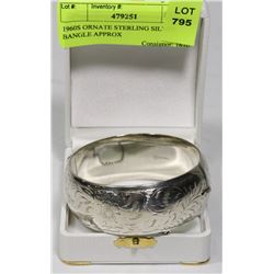 1960S ORNATE STERLING SILVER BANGLE APPROX
