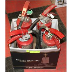 LOT OF 4 CHARGED 5LB ABC FIRE EXTINGUISHERS