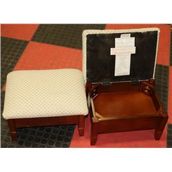 2 FOOT STOOLS WITH STORAGE.