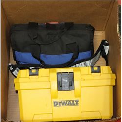 LARGE BOX W/DEWALT TOP STORAGE TOOL