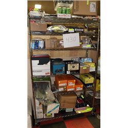 METRO RACK WITH UNCLAIMED MERCHANDISE INCL SHOES