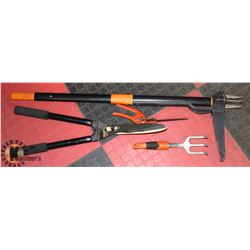 4PC LAWNCARE SET INCLUDES FISKARS WEED PULLER,