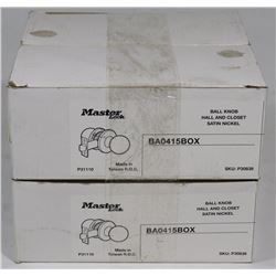 LOT OF 4 MASTER LOCK PASSAGE SETS, SATIN NICKEL