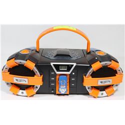 HOT WHEELS PORTABLE CD PLAYER AND RADIO