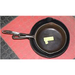 LOT OF 3 CAST IRON FRYING PANS