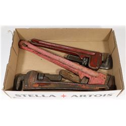 LOT OF 3 PIPE WRENCHES INCLUDES 2 X 14"  & 1 X 18"