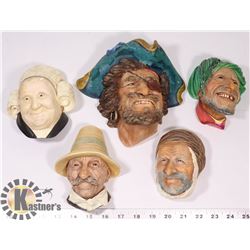 FLAT W/5 VINTAGE BOSSON FIGURE HEADS INCLUDES