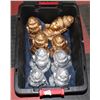 Image 1 : LOT OF 8 BUDDHA  FIGURES 4 GOLD TONE, 4 SILVER TON