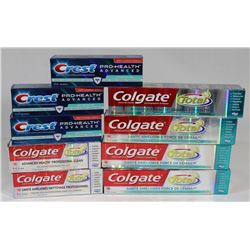 BAG OF COLGATE AND CREST TOOTH PASTE