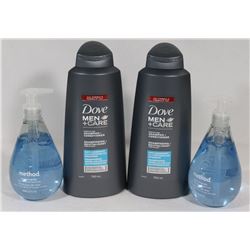 BAG OF DOVE SHAMPOO AND CONDITIONER WITH METHOD