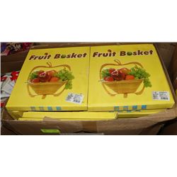 CASE OF FOLDING WOOD FRUIT BASKETS