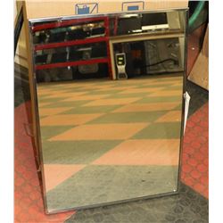 STAINLESS STEEL VANITY CABINET W/ MIRROR & GLASS