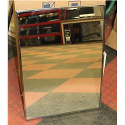 STAINLESS STEEL VANITY CABINET W/ MIRROR & GLASS