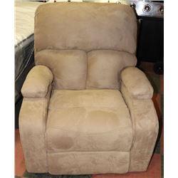 NEW LIGHT BROWN MICROFIBRE GLIDER ROCKER