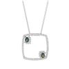 Image 1 : 18KT White Gold 0.58ctw Alexandrite and Diamond Pendant with Chain