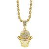 Image 1 : PLATED 14KT Gold CZ Pendant with Chain