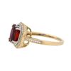 Image 2 : 14KT Yellow Gold 2.91ct Garnet and Diamond Ring