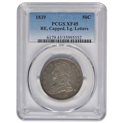 1839 Capped Bust Half Dollar Coin PCGS XF45