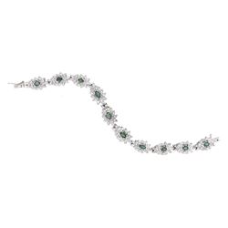 18KT White Gold 4.01ctw Alexandrite and Diamond Bracelet