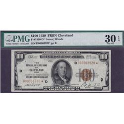 1929 $100 Cleveland Federal Reserve Bank Star Note PMG 30EPQ