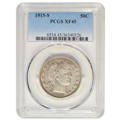 1915-S Barber Half Dollar Coin PCGS XF45