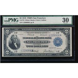 1918 $2 San Francisco Federal Reserve Bank Note PMG 30