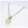 Image 2 : 14KT Two Tone Gold 0.77ct Diamond Pendant with Chain