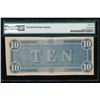 Image 2 : 1864 $10 Confederate States of America Note PMG 55