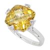 Image 3 : 14KT White Gold Citrine and Diamond Ring