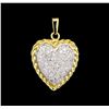 Image 1 : 1.20 ctw Diamond Heart Pendant - 14KT Two-Tone Gold